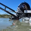 Motor mount installed on pontoon boat